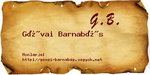 Gávai Barnabás névjegykártya